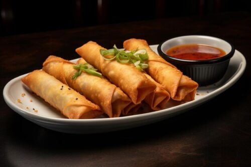 Chips with 3 Chicken Spring Rolls - Image 4