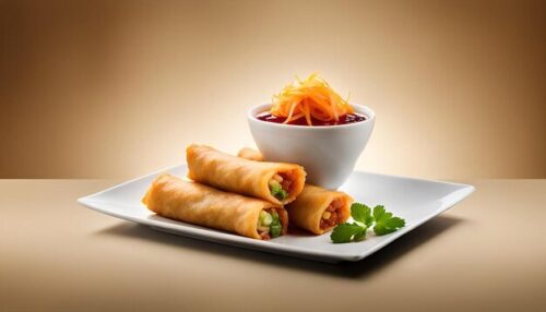 Chips with 3 Vegedable Spring Rolls