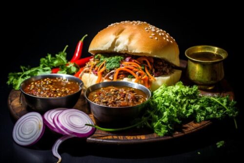 Any Burger   <br> Chips   <br> 3 Spicy Wings   <br> Pilau Rice and Peas - Image 3